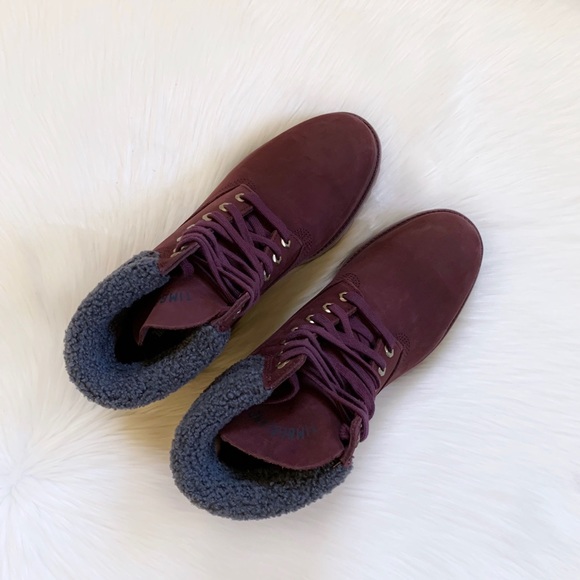 Timberland Burgundy Premium 6” Waterproof Boots - Picture 2 of 6